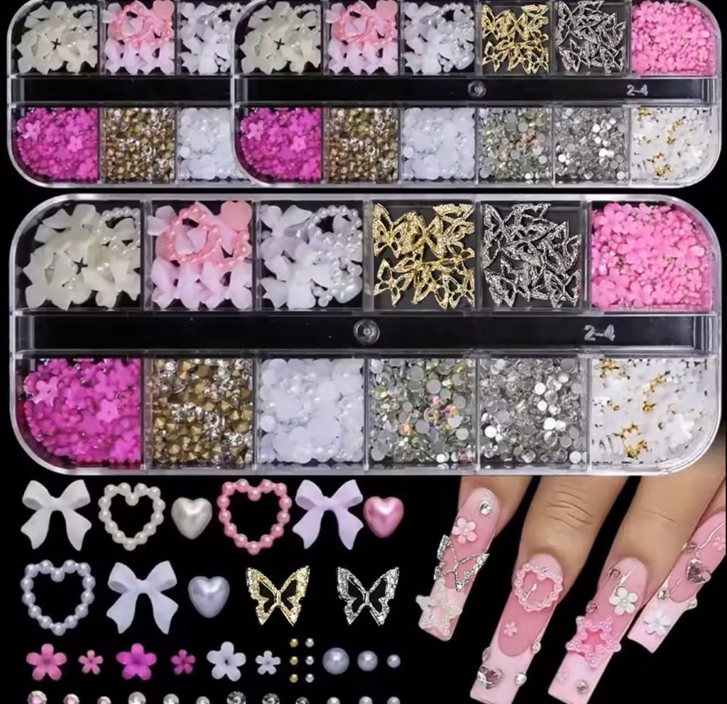 Sparkly Nail Art Accessories Set